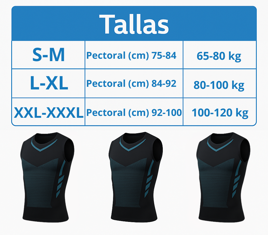 🔥FiberPulse™ Camiseta Reductora Masculina - Tecnología Iónica e Infrarroja