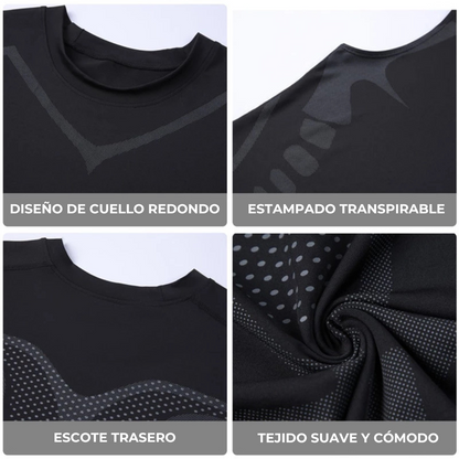 🔥FiberPulse™ Camiseta Reductora Masculina - Tecnología Iónica e Infrarroja
