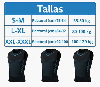 🔥FiberPulse™ Camiseta Reductora Masculina - Tecnología Iónica e Infrarroja