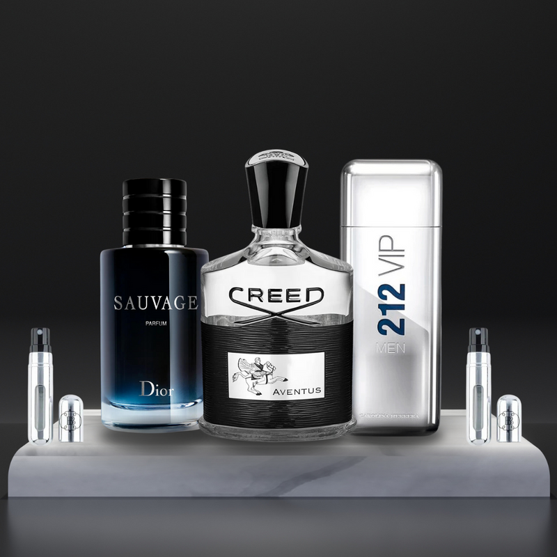 PAGA 1 Y OBTÉN 3 - Kit de Perfumes Originales (l00ml) - Creed Aventus & Sauvage & 212 Vip  + Perfumero de (REGALO)