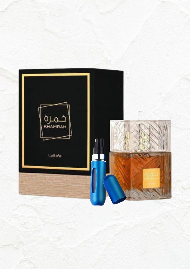 KHAMRAH LATTAFA ESTUCHE + PERFUMERO